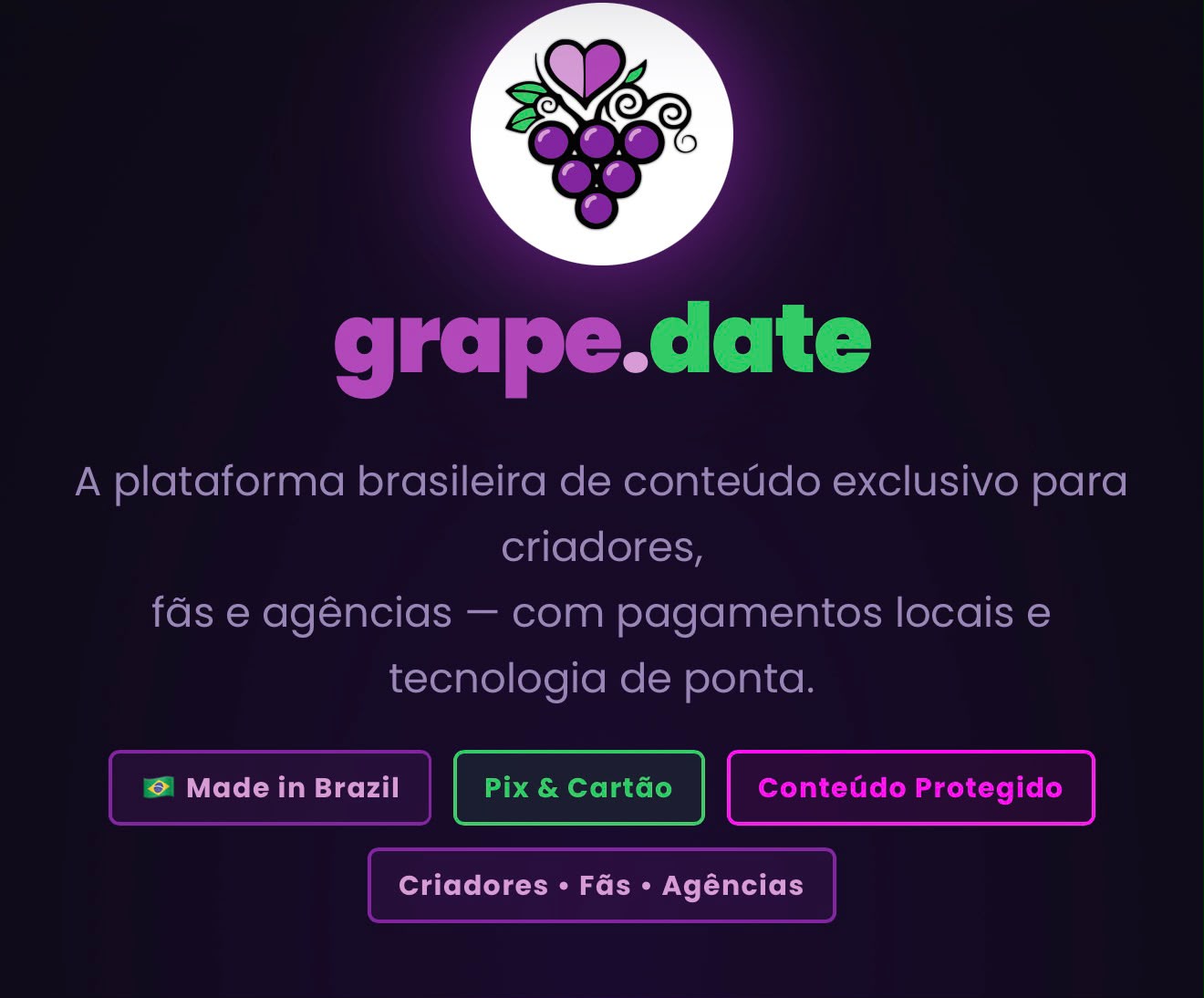 Smartphone com o projeto Grape.Date